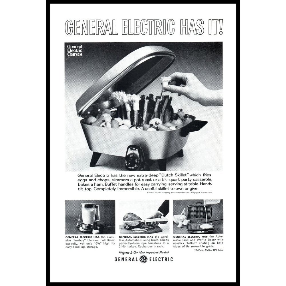 1965 GE General Electric Appliances Has It Vintage Print Ad 60s Modern Wall Art